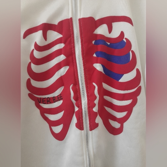 Unbranded -Y2K Skeleton Zip Up Hoodie Ver Blee - Unisex Hoodie - Size: XL - - Picture 4 of 9